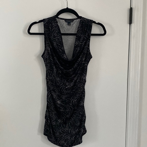 Banana Republic Tops - BANANA REPUBLIC | Black/White Sleeveless Drape Cowl Neck Blouse XS